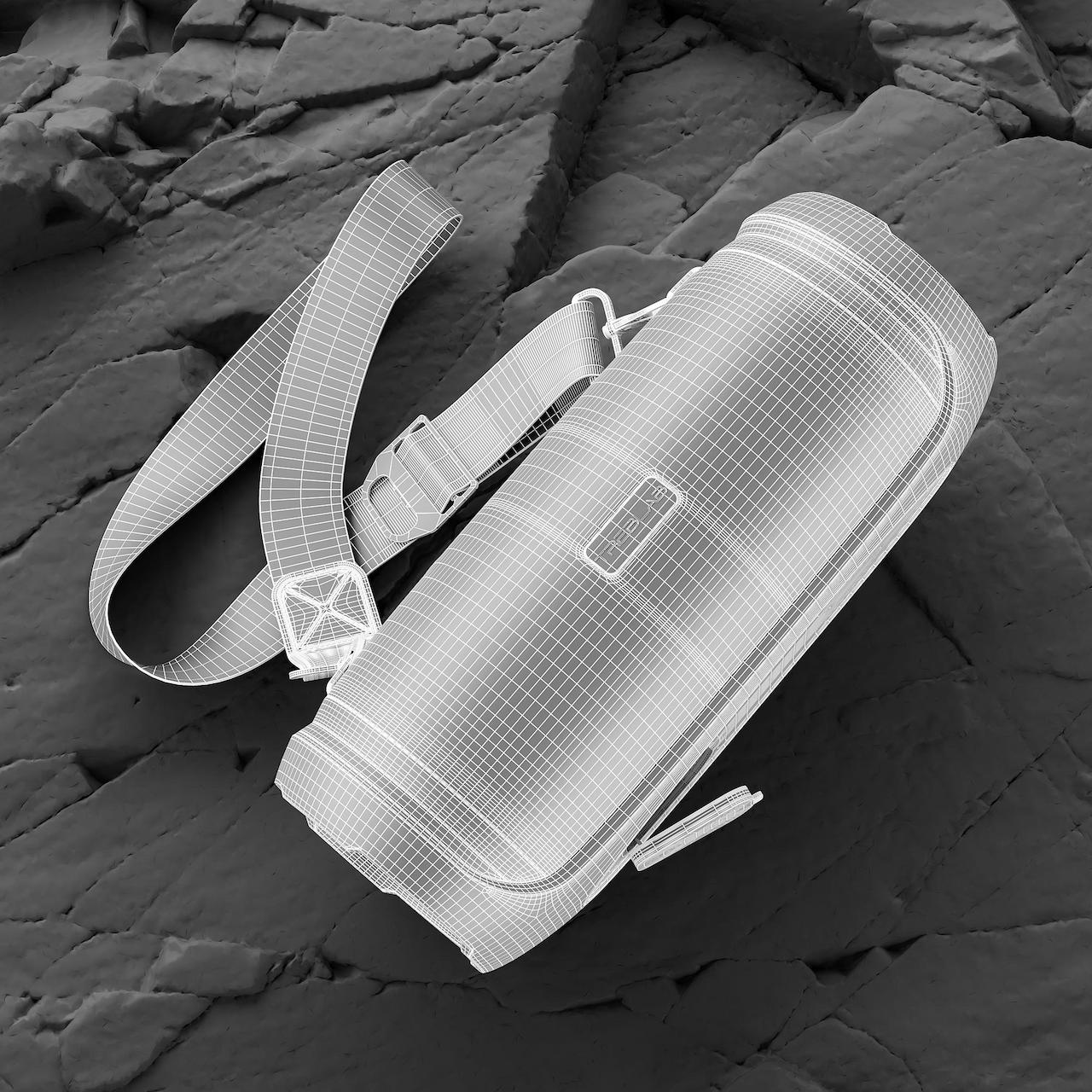 3D product modeling visualization of the TREBLAB HD-MAX portable speaker